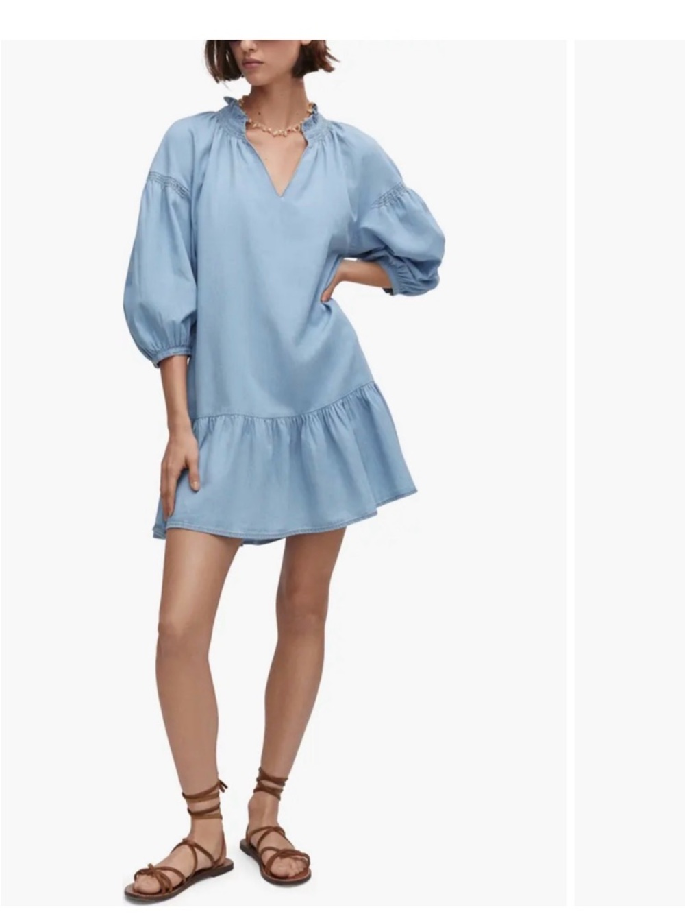 Puffed sleeves mango dress